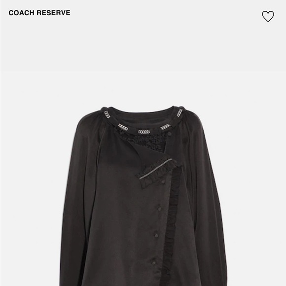 Coach black embellished SILK Ruffle Top - Picture 12 of 16